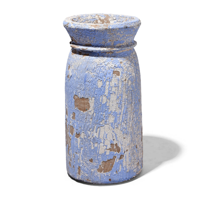Vintage Painted Indian Wood Pot | Indigo Antiques
