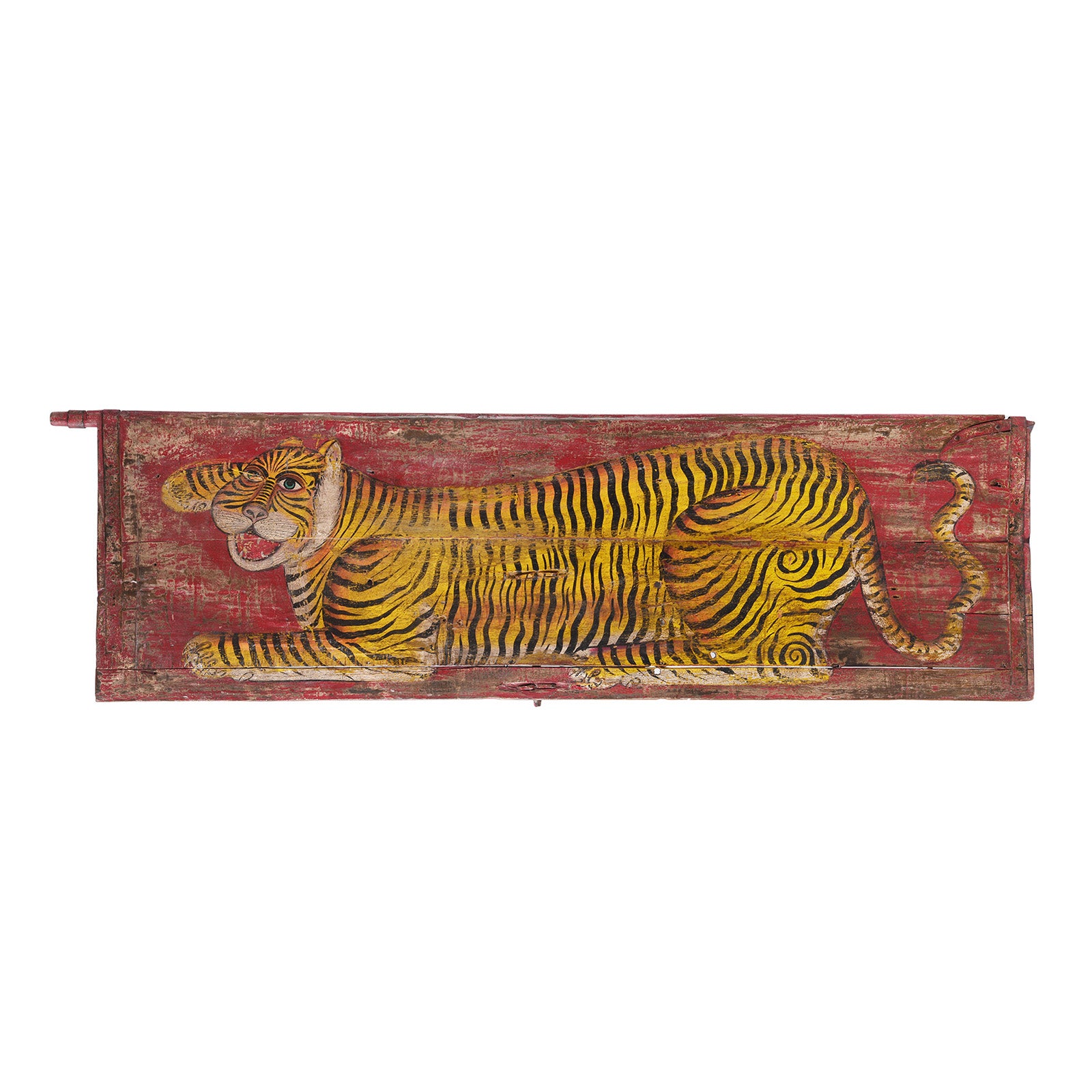 Vintage Red Painted Tiger Panel - Horizontal Vintage Red Painted Tiger Panel - Horizontal