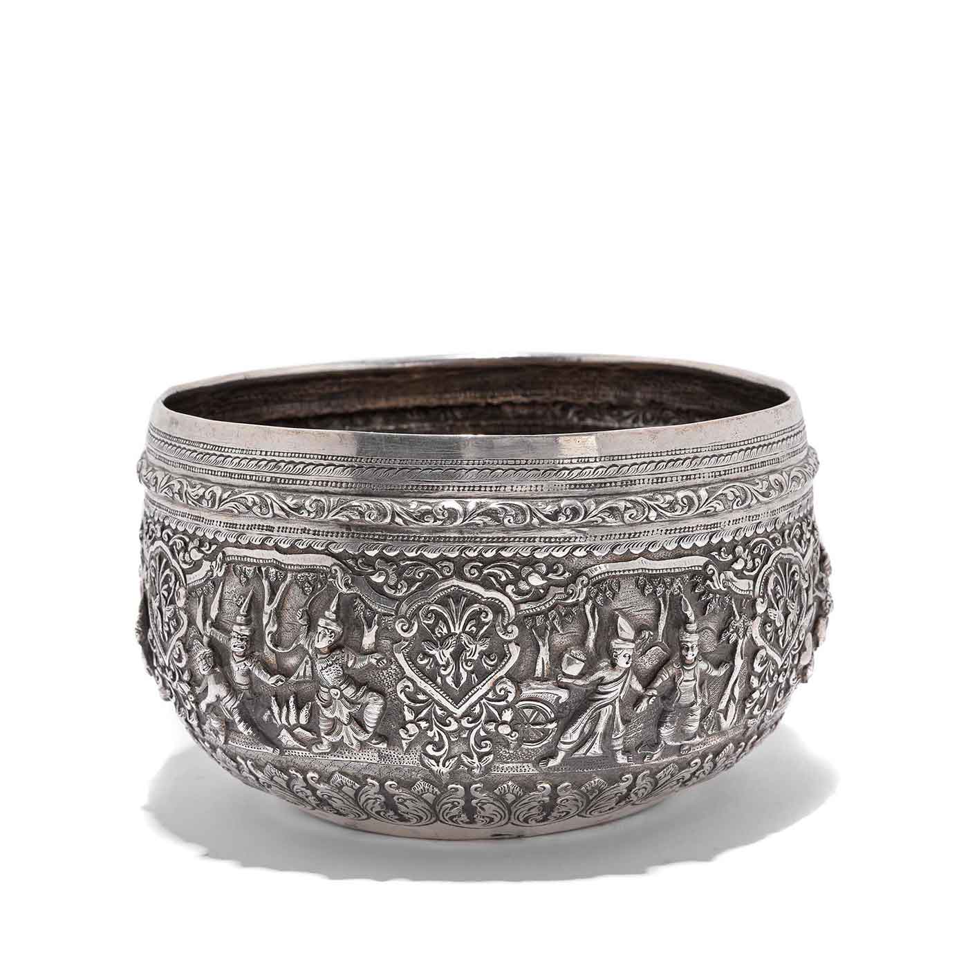 Repousse Silver Bowl from Burma - 19thC | Indigo Antiques