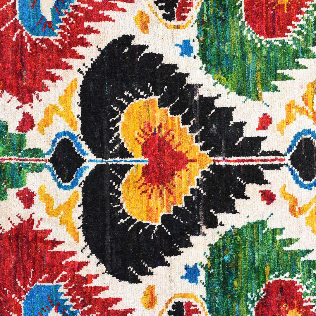 Detail From Recycled Silk Sari Rug - 234 x 168cm | Indigo Antiques