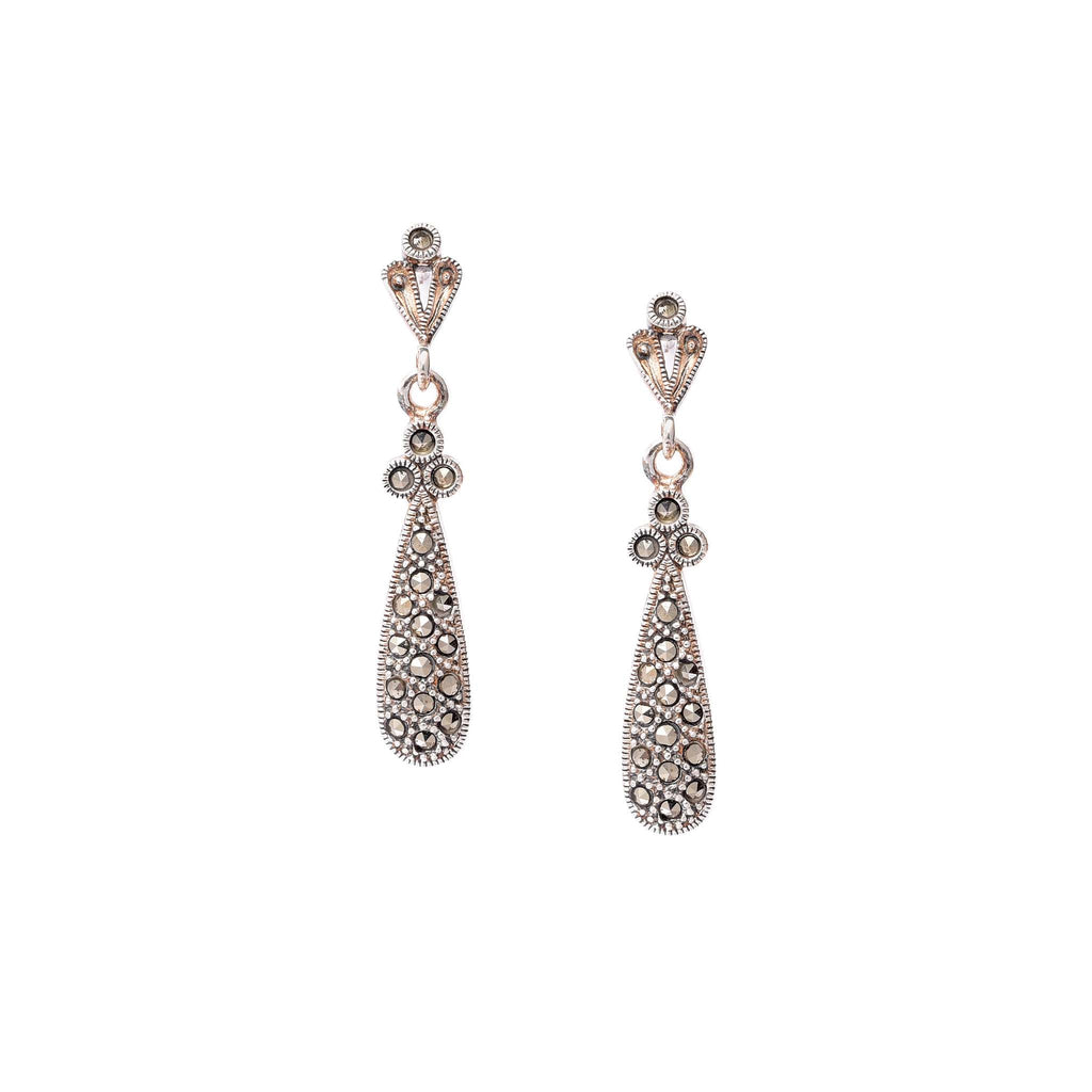 Silver & Marcasite Stud Earrings From Rajasthan