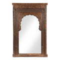 Old Teak Indian Window Mirror From Andhra Pradesh - 19thC (93 x 145cm)