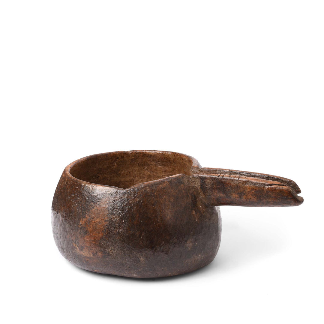 Vintage Wooden Milk Pot From Himachal Pradesh - 70 Yrs Old | Indigo Antiques