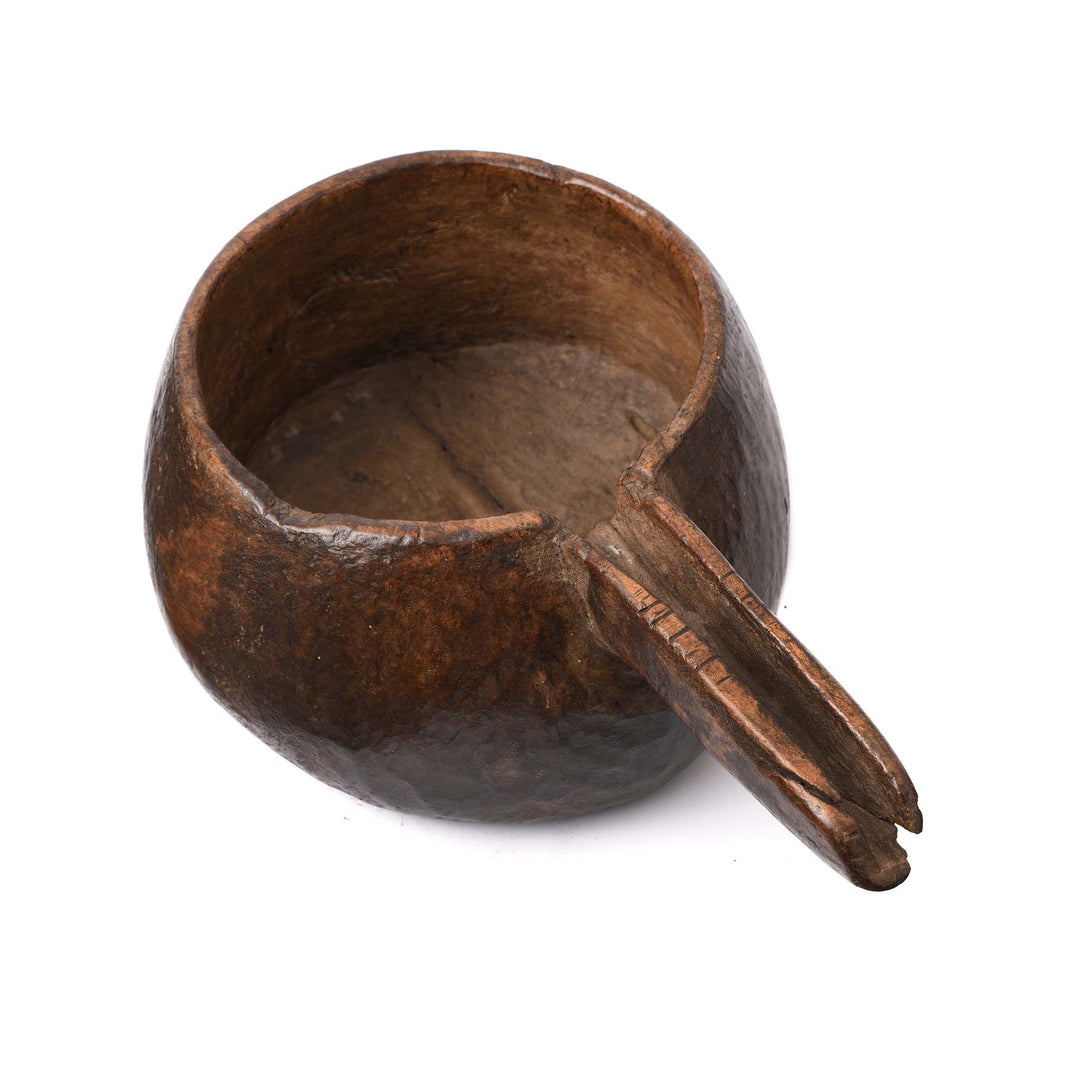 Interior Of Vintage Wooden Milk Pot From Himachal Pradesh - 70 Yrs Old | Indigo Antiques