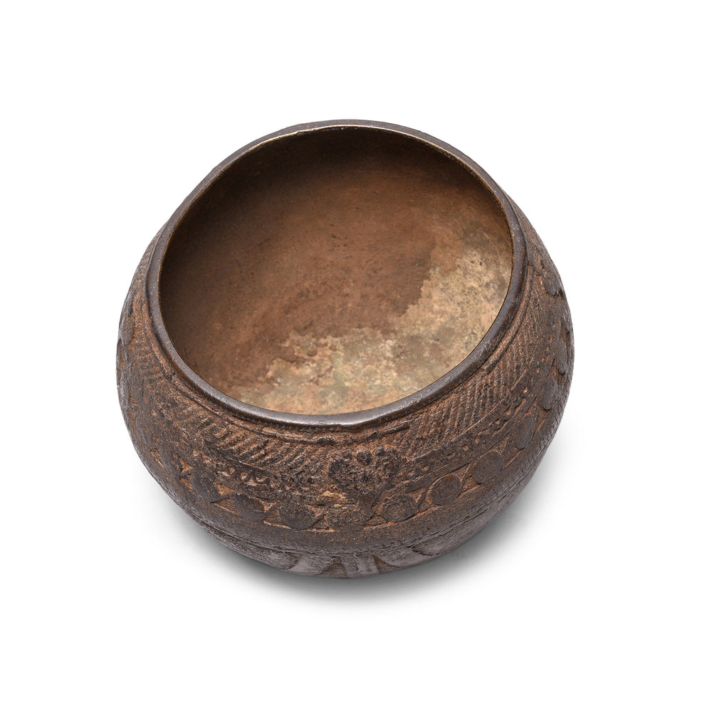Interior Of Indian Brass Rice Measure From Orissa - Early 20thC | Indigo Antiques