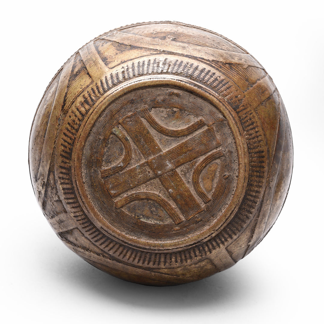 Bottom Of Indian Brass Rice Measure From Orissa - Early 20thC | Indigo Antiques