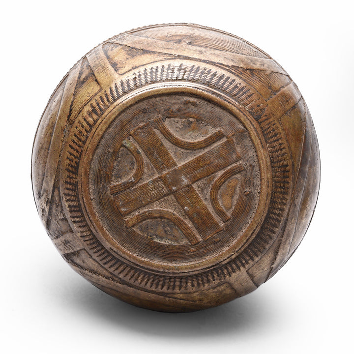 Bottom Of Indian Brass Rice Measure From Orissa - Early 20thC | Indigo Antiques