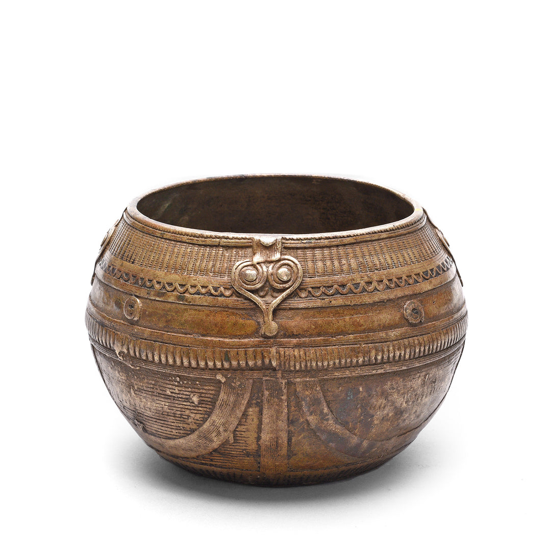 Reverse Of Indian Brass Rice Measure From Orissa - Early 20thC | Indigo Antiques