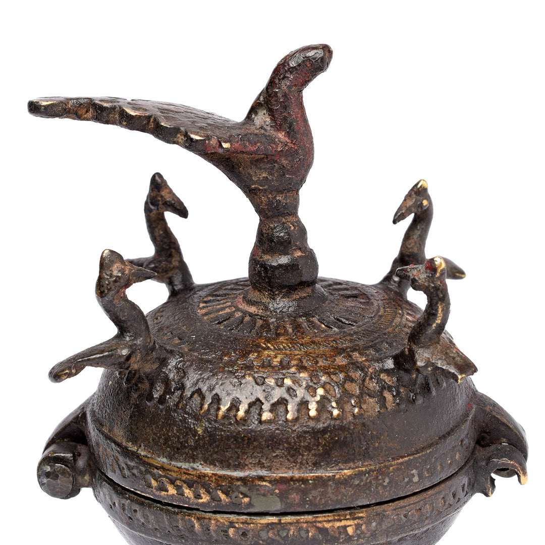 Detail From Antique Indian Sindoor Dani Brass Box From Kerala - Ca 19thC | Indigo Antiques