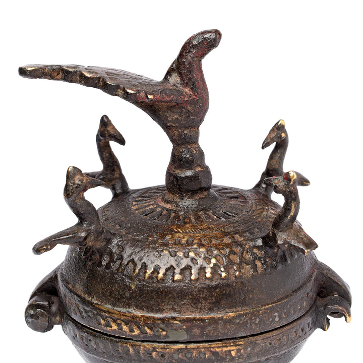 Detail From Antique Indian Sindoor Dani Brass Box From Kerala - Ca 19thC | Indigo Antiques