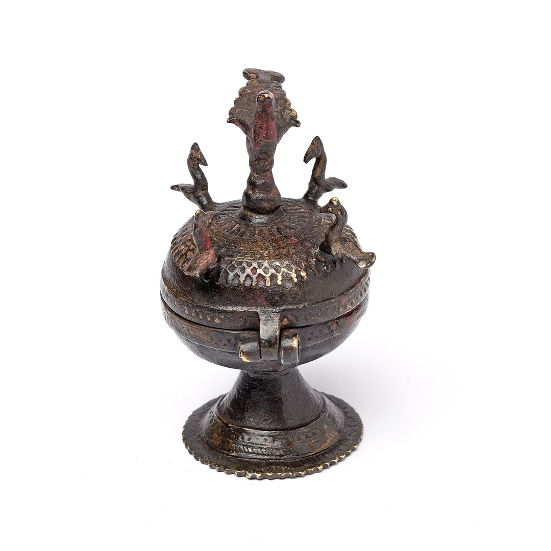 Antique Indian Sindoor Dani Brass Box From Kerala - Ca 19thC | Indigo Antiques