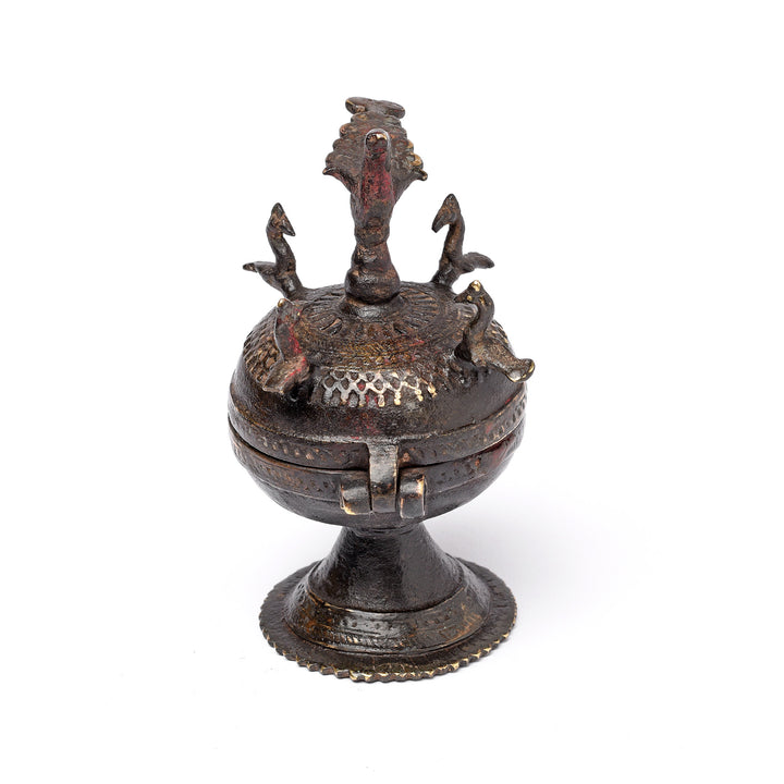 Antique Indian Sindoor Dani Brass Box From Kerala - Ca 19thC | Indigo Antiques