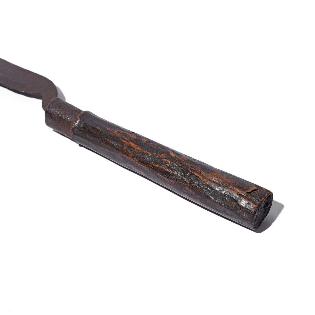 Knife Handle Detail From Option 1 Grass Cutters Knife & Teak Sheath Various Designs From Nepal - 19thC | Indigo Antiques