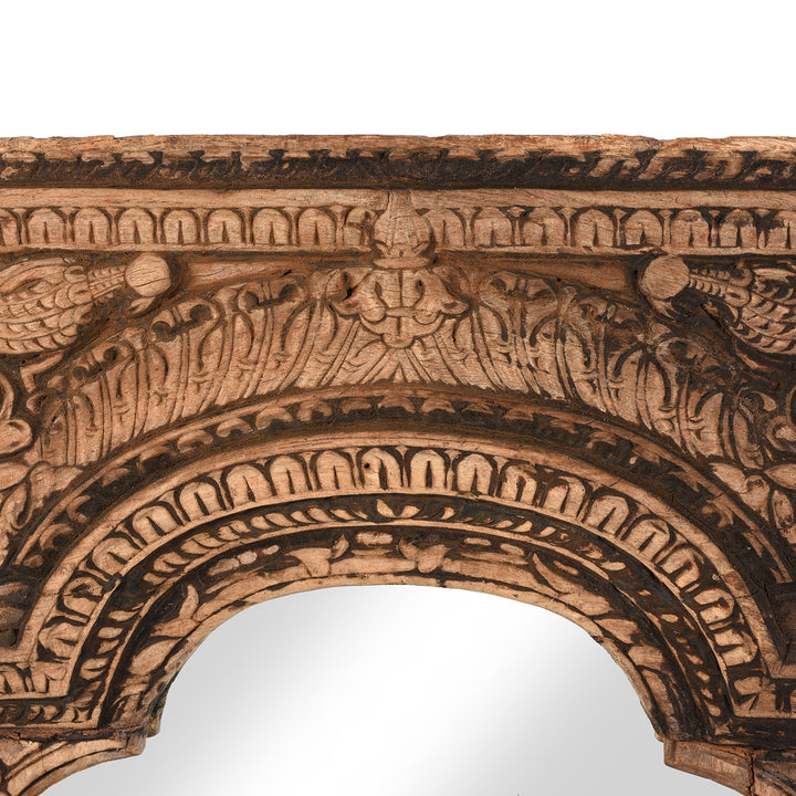 Carving Detail From Antique Carved Rosewood Window Mirror From Hyderabad - 18thC | Indigo Antiques