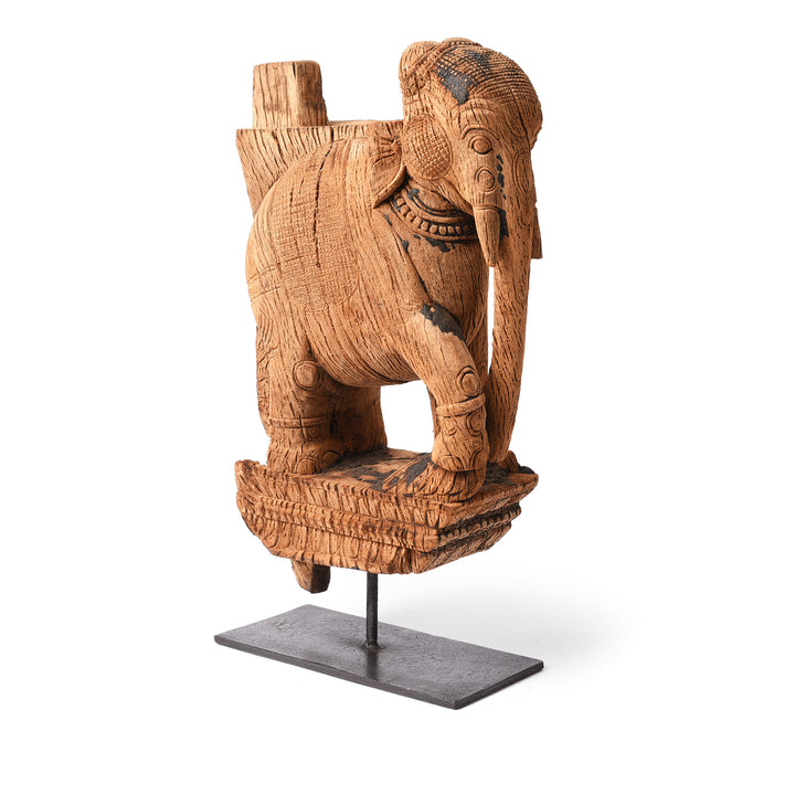 Antique Carved Teak Elephant Corbel From Maharashtra - 19th Century | Indigo Antiques