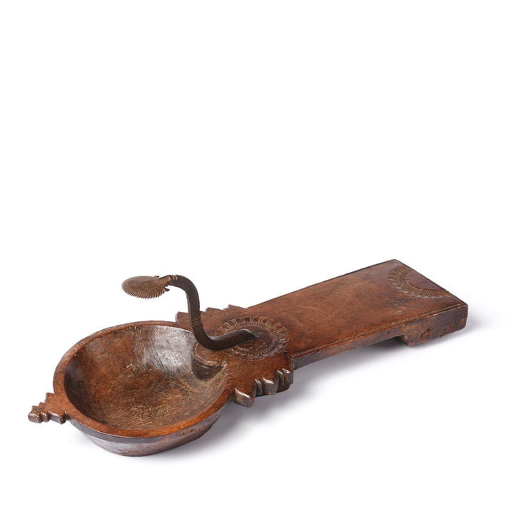 Angled View Of Jackfruit Wood Coconut Grater From Kerala - 19thC | Indigo Antiques