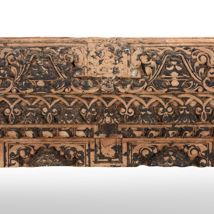 Carving Detail From Indian Mirror Made From An Old Teak Door - 19thC | Indigo Antiques