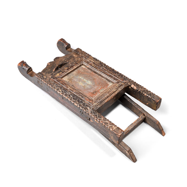 Carved Teak Indian Tribal Mirror From Banswara - Ca 1920 | Indigo Antiques