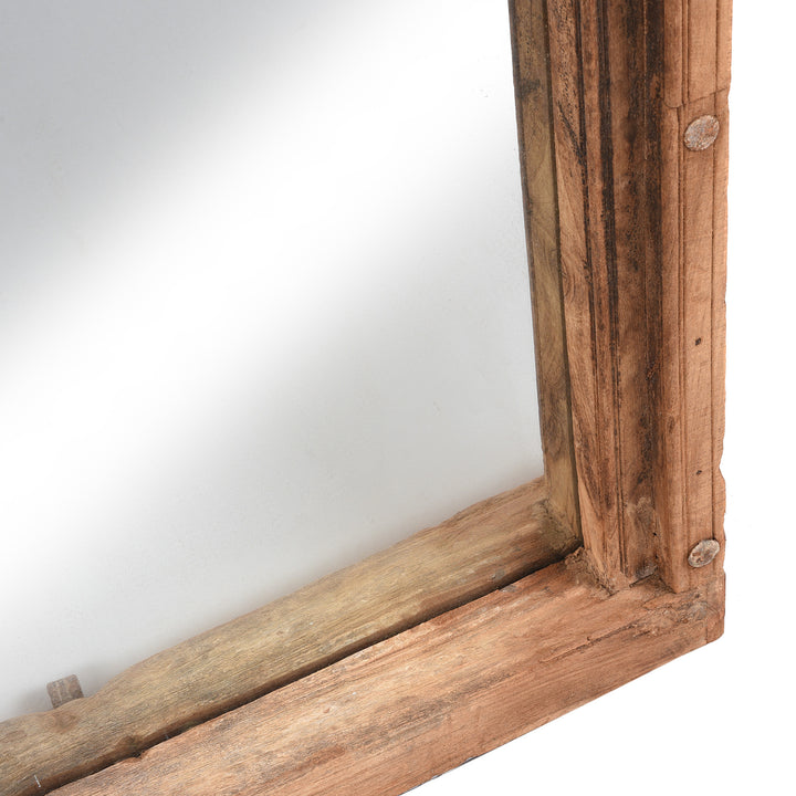 Corner Detail From Antique Mirror Made From An Old Teak Window From Bikaner - 19thC | Indigo Antiques