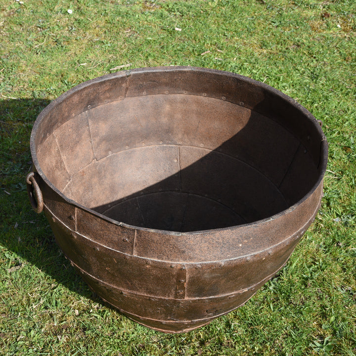Interior Of Iron Indian Planter From Rajasthan - 19thC | Indigo Antiques