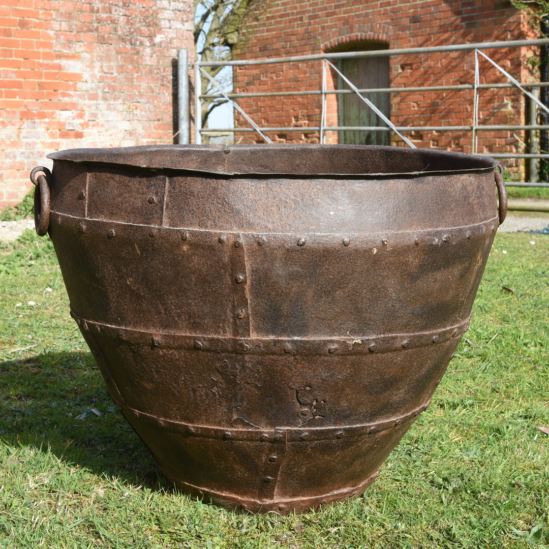 Reverse Of Iron Indian Planter From Rajasthan - 19thC | Indigo Antiques