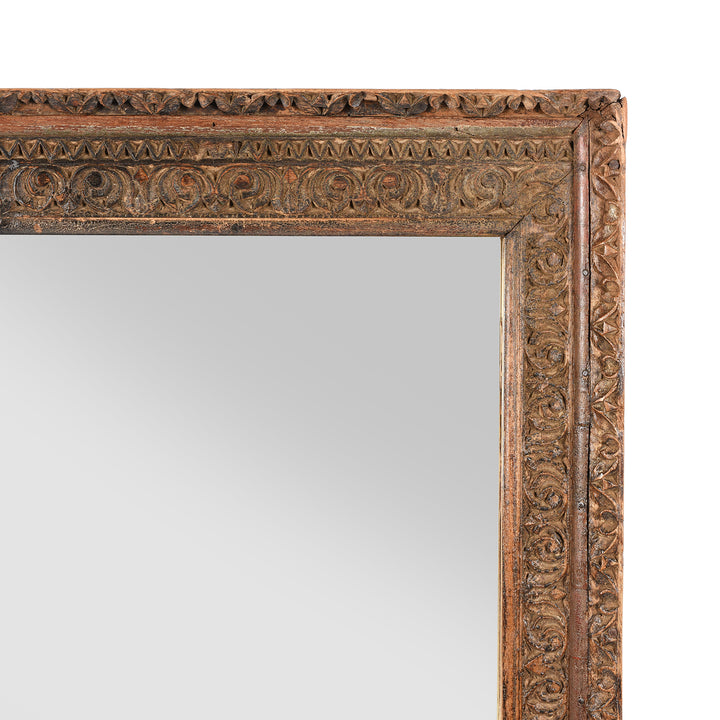Corner Detail From Indian Mirror Made From Old Roheda Shekhawati Window - 19thC | Indigo Antiques