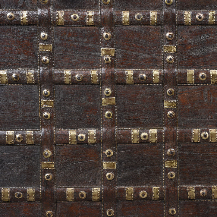Detail Of Brass Bound Indian "Pithara" Chest From Gujarat - 19thC | Indigo Antiques
