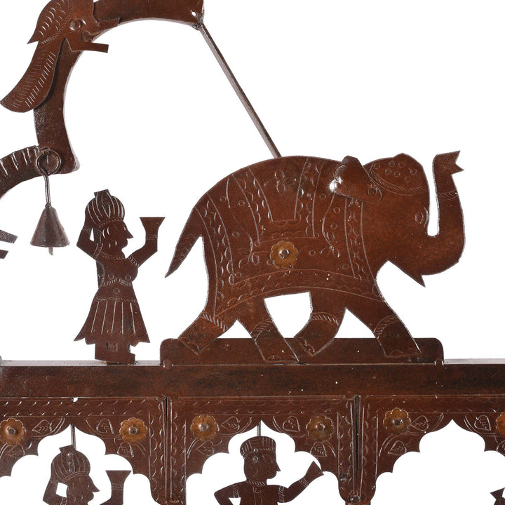 Elephant Detail From Indian Tribal "Toran" Diwali Lamp | Indigo Antiques
