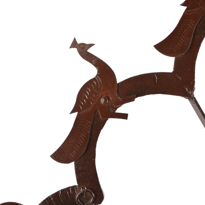 Peacock Detail From Indian Tribal "Toran" Diwali Lamp | Indigo Antiques