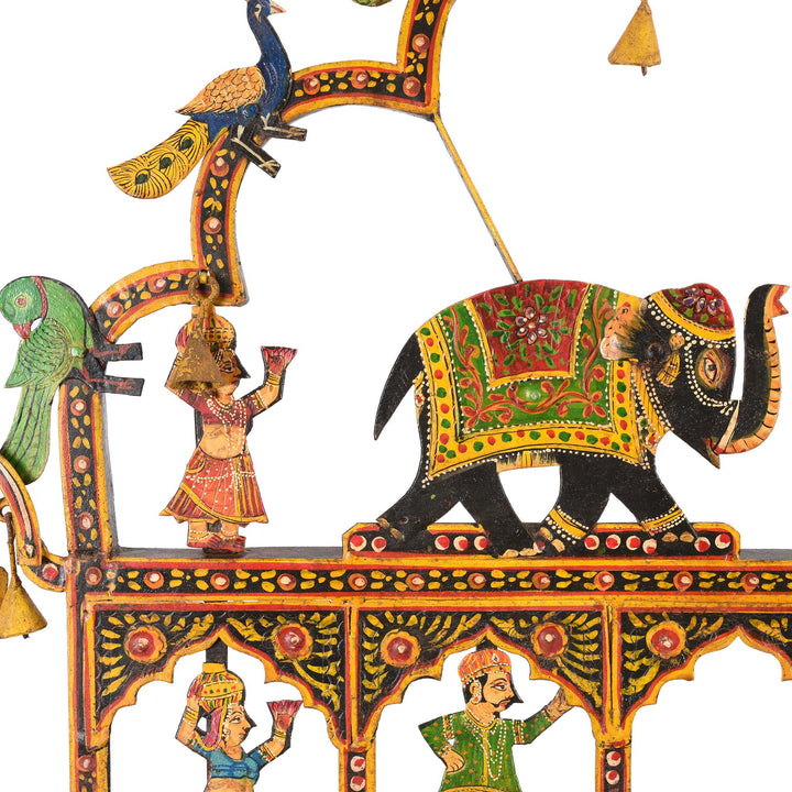 Detail From Painted Indian Iron Tribal "Toran" Diwali Lamp | Indigo Antiques