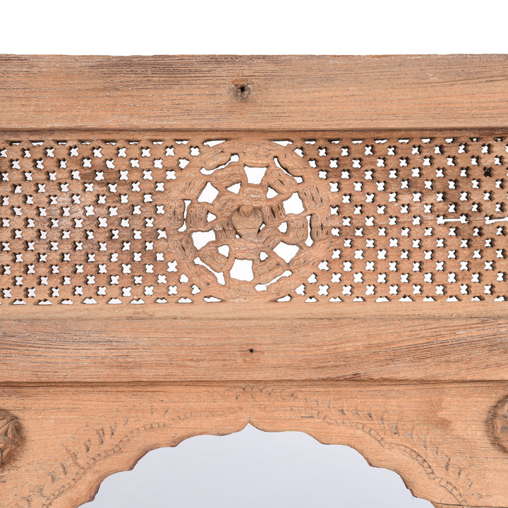Corving Detail From Carved Indian Mirror Made From 19thC Window From Hyderabad | Indigo Antiques
