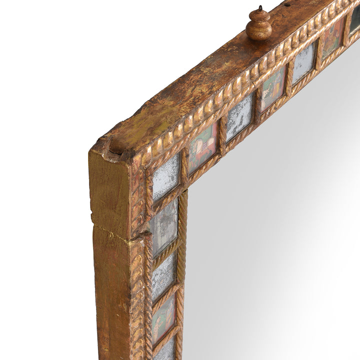 Angled View Of Indian Mirror Made From Baby Jula From Bikaner - Late 18thC | Indigo Antiques