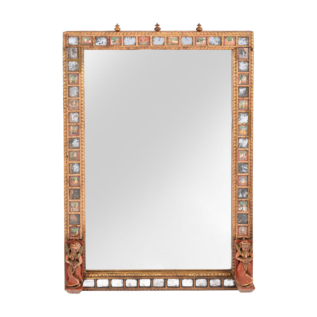 Indian Mirror Made From Baby Jula From Bikaner - Late 18thC | Indigo Antiques