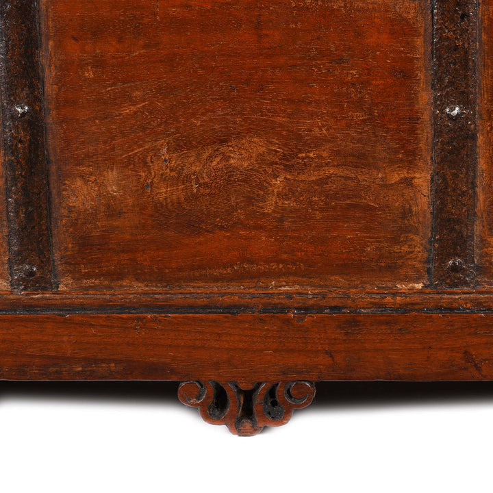 Carving Detail From Iron Bound Teak Chest From Gujarat - 19Thc | Indigo Antiques