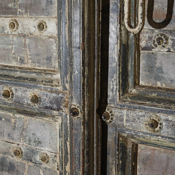 Painted Indian Door From Gujarat - 19thC