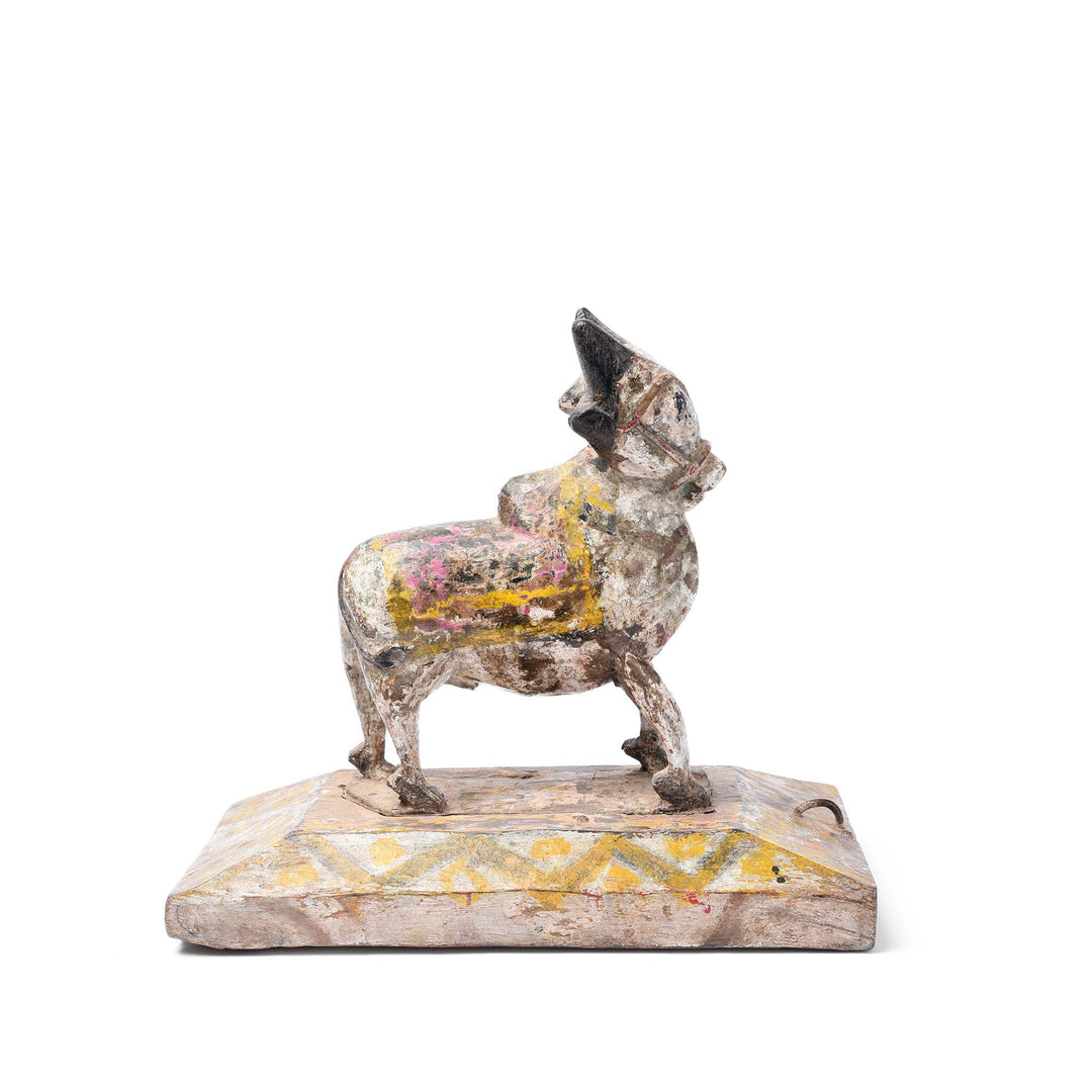 Painted Indian Nandi Bull Figurine From Rajasthan - Ca 1920 | Indigo Antiques