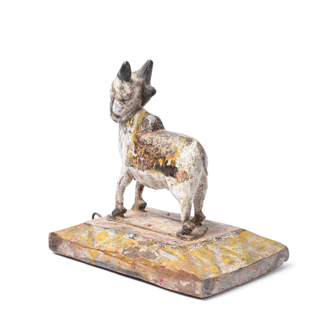 Reverse Of Painted Indian Nandi Bull Figurine From Rajasthan - Ca 1920 | Indigo Antiques