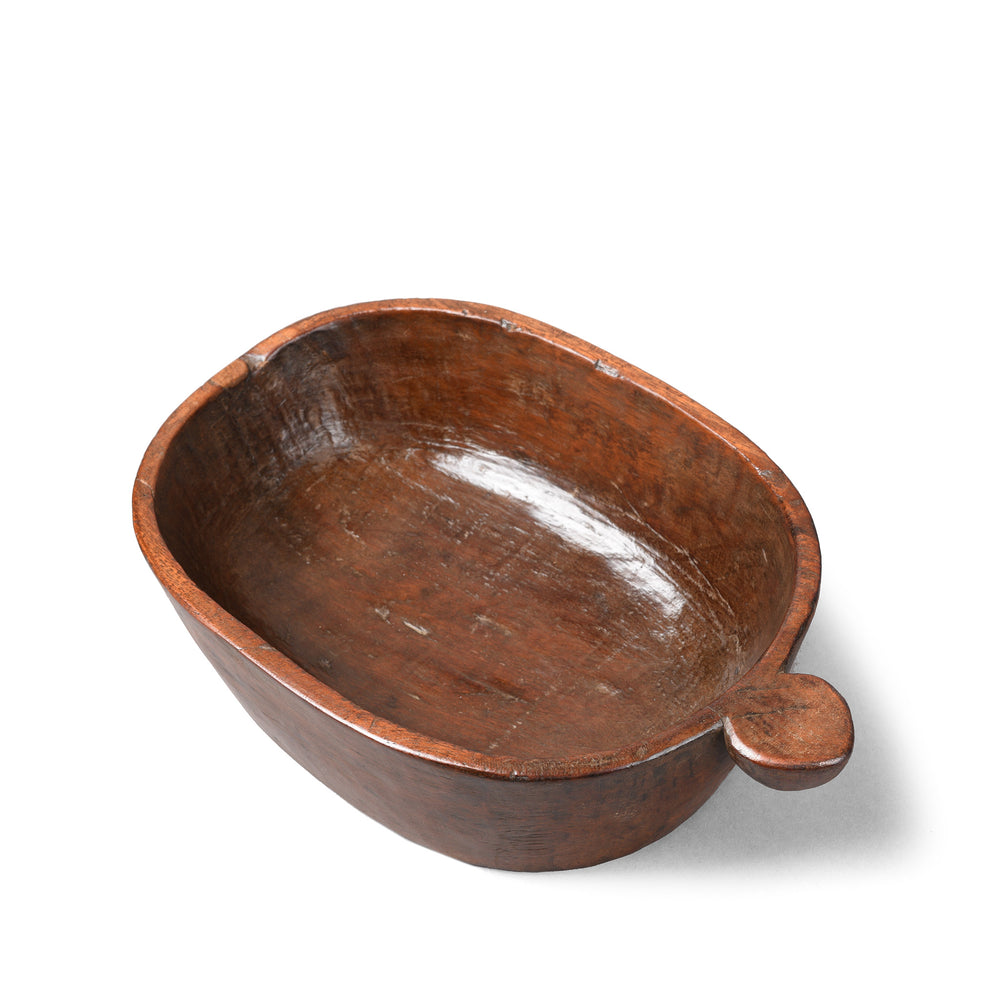 Top View Of Carved Indian Parath Bowl From Kerala - 19thC | Indigo Antiques