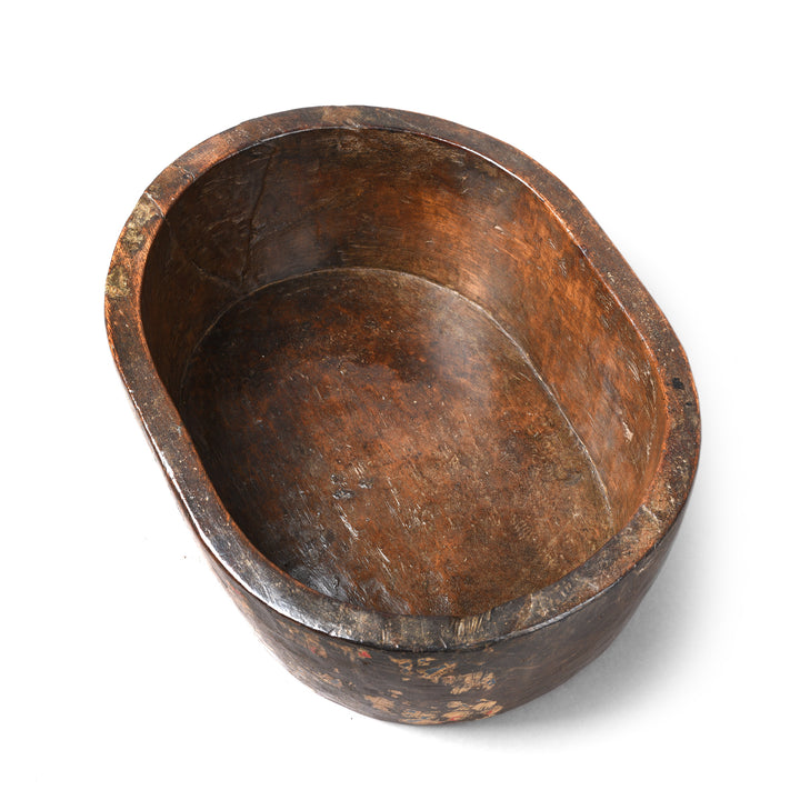 Top View Of Carved Indian Parath Bowl From Kerala - Ca 1920 | Indigo Antiques
