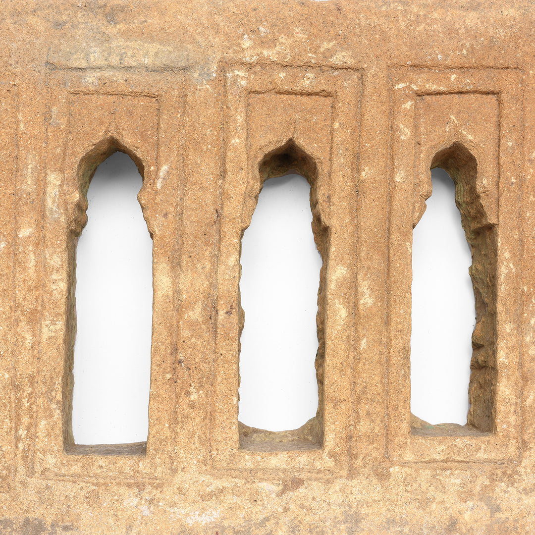 Detail From Antique Old 6 Way Stone Lamp Niche From Jaisalmer- 19th Century | Indigo Antiques