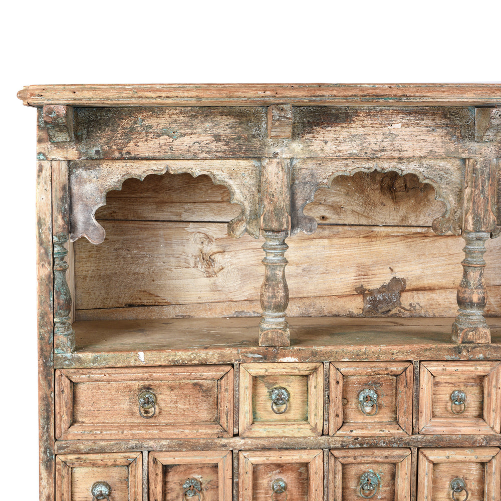 Corner Detail Of Teak Medicine Cabinet From Kerala - 19thC | Indigo Antiques