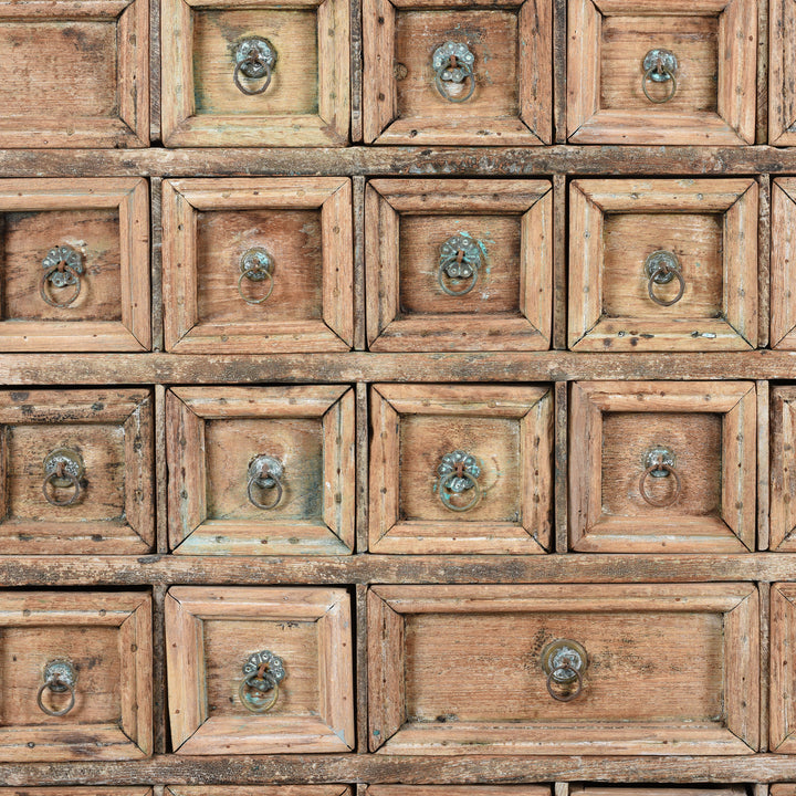 Draws Detail From Teak Medicine Cabinet From Kerala - 19thC | Indigo Antiques