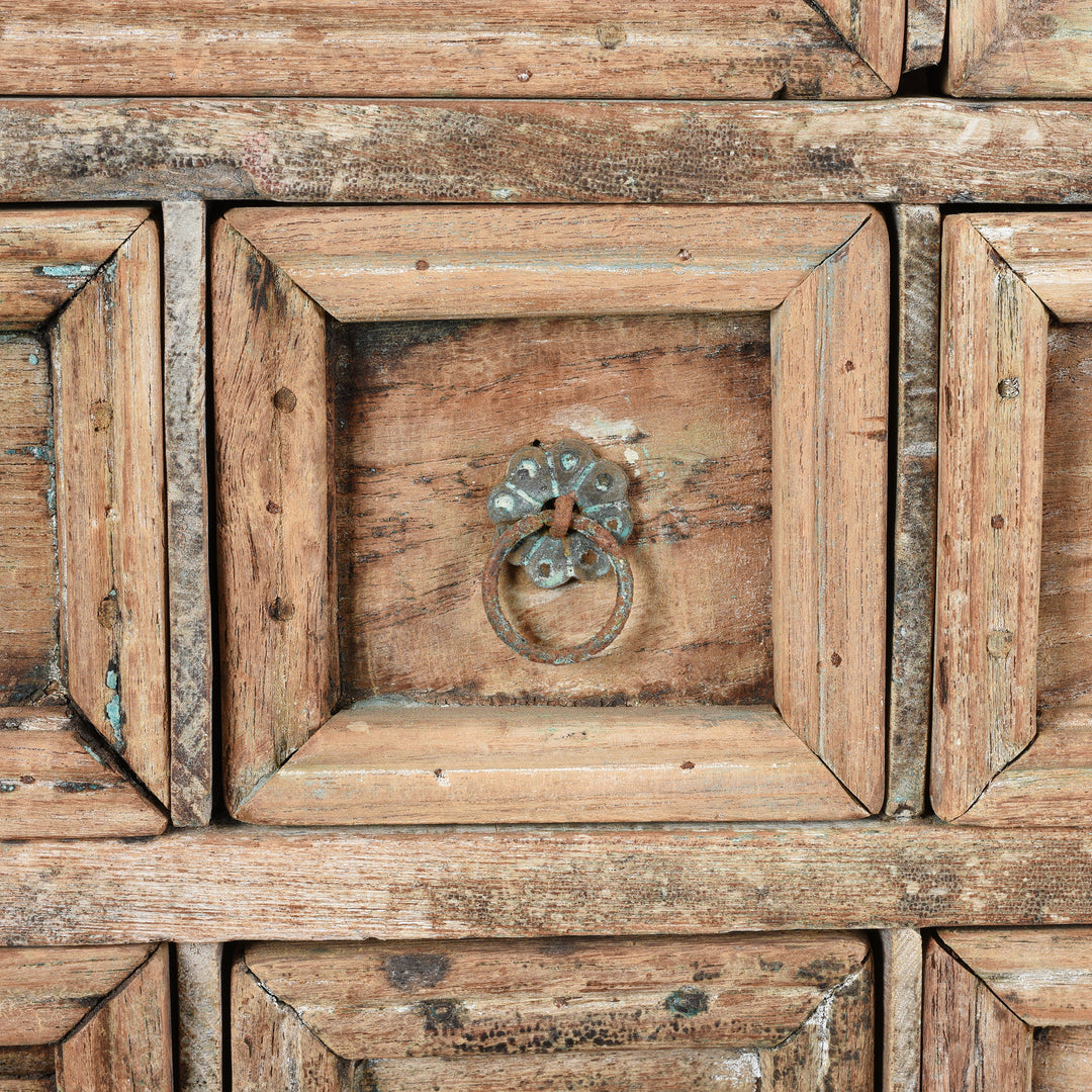 Ring Pull Handle Detail From Teak Medicine Cabinet From Kerala - 19thC | Indigo Antiques