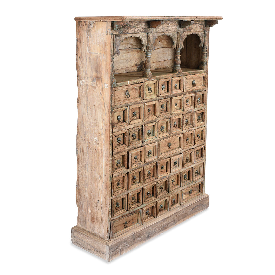Side View Of Teak Medicine Cabinet From Kerala - 19thC | Indigo Antiques