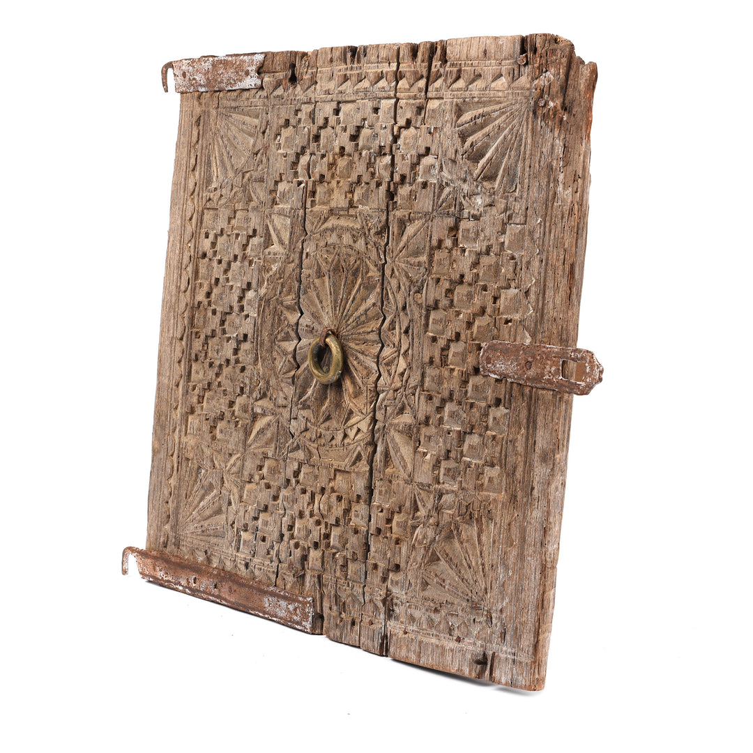 Angled View Of Indian Carved Panel From Kutch - 19thC | Indigo Antiques