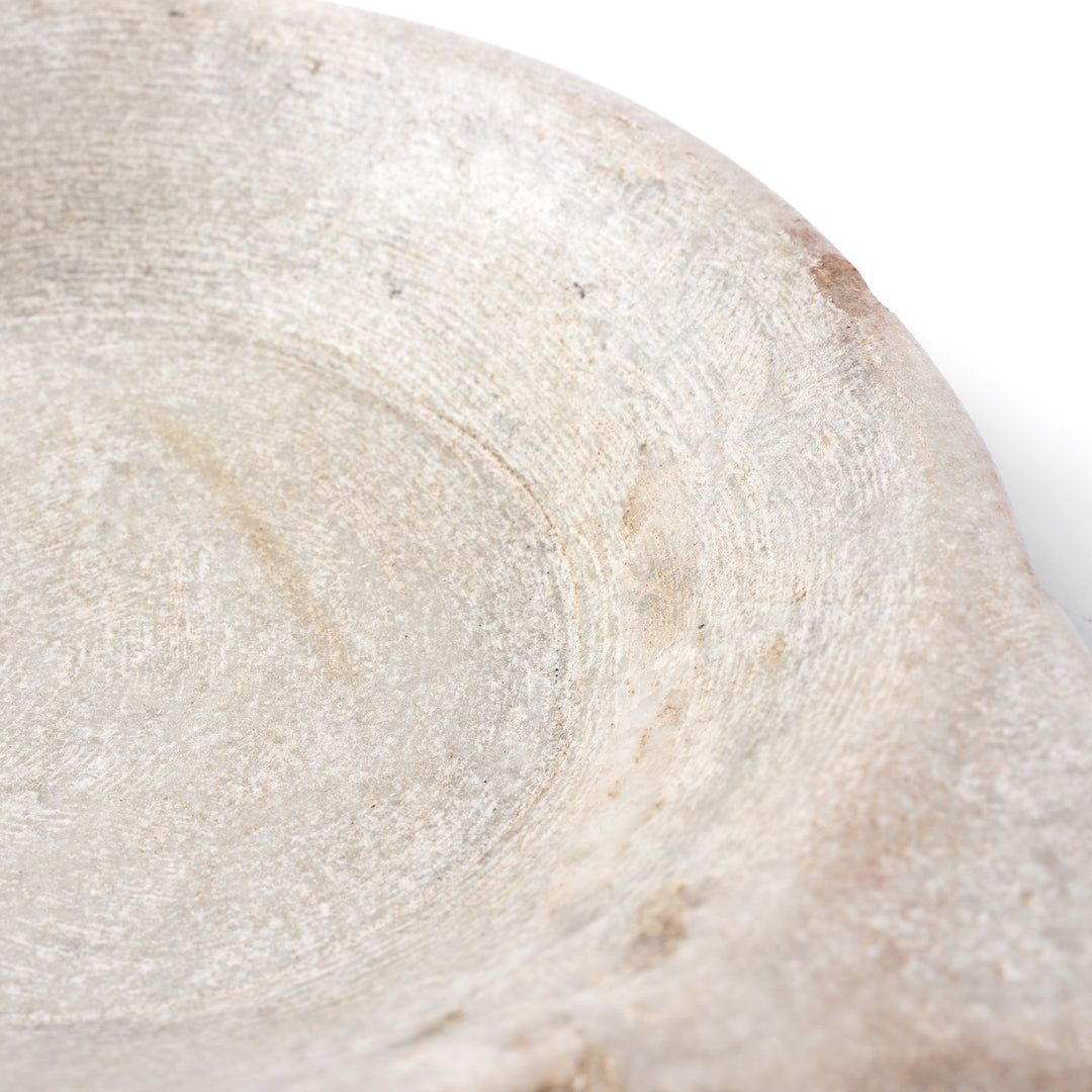 Detail From Carved Marble Bowl With Handle From Rajasthan | Indigo Antiques