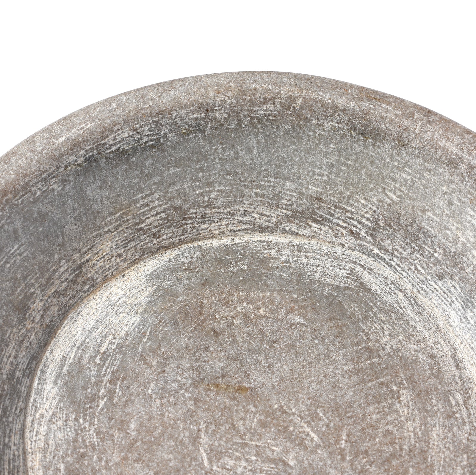 Carved Grey Marble Bowl From Rajasthan | Indigo Antiques