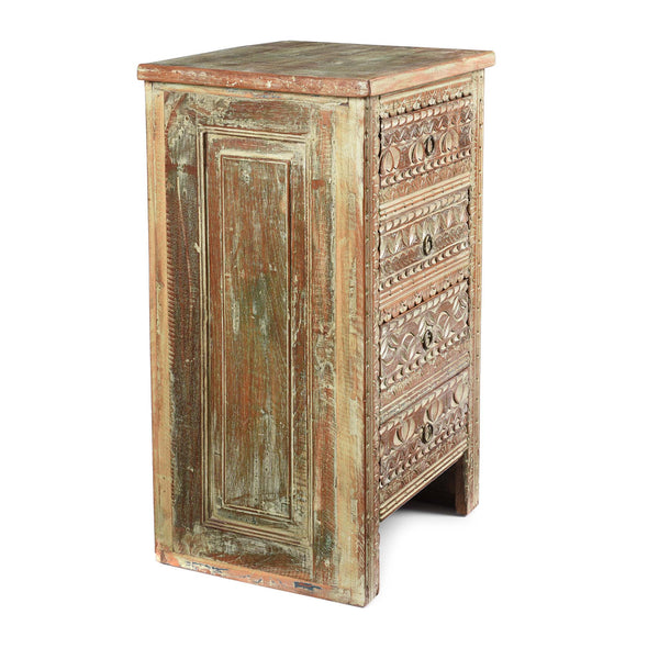 4 Drawer Bedside Cabinet Made From Reclaimed Teak