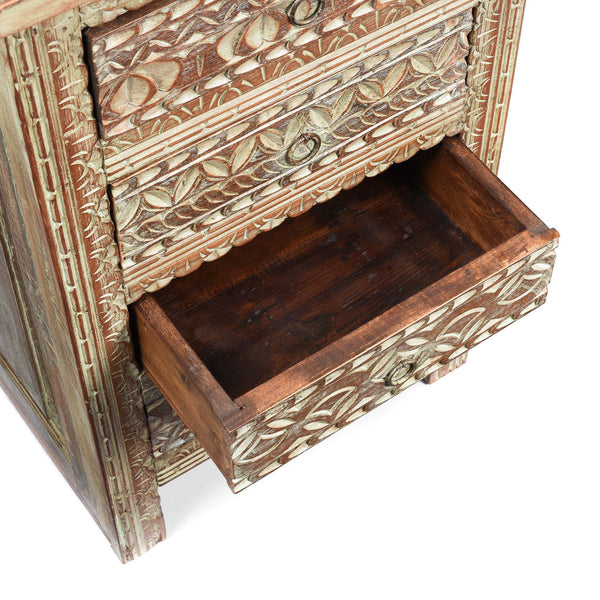 4 Drawer Bedside Cabinet Made From Reclaimed Teak