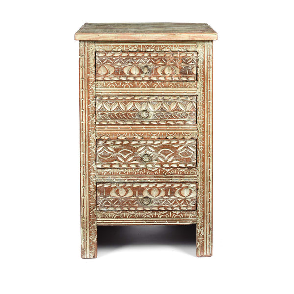 4 Drawer Bedside Cabinet Made From Reclaimed Teak